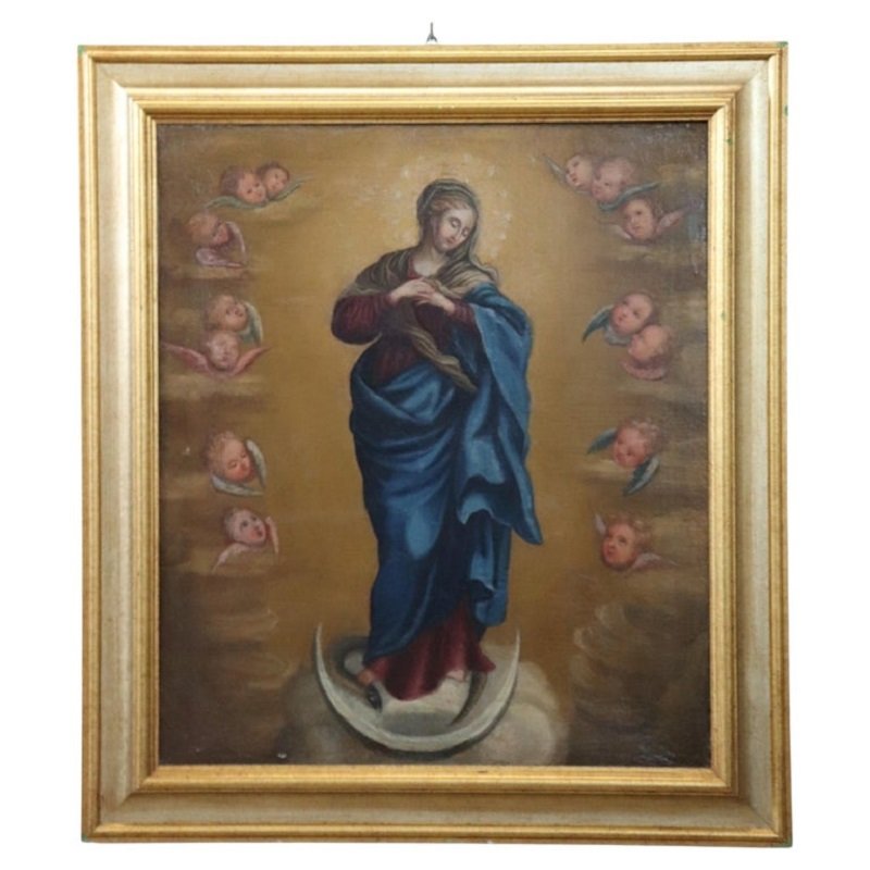 Dipinto olio su tela, Immacolata Concezione, Italia, XVIII secolo