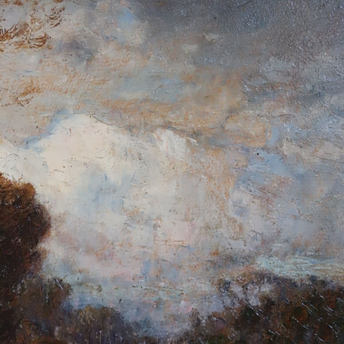 Dipinto ad olio su tavola firmato L. Clara, paesaggio italiano, inizio XX secolo-photo-1