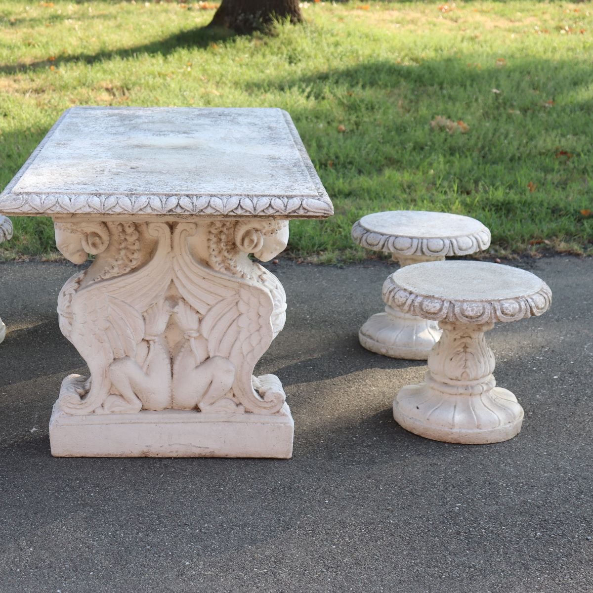 Tavolo da giardino e 4 sgabelli, Italia, inizio XX secolo-photo-7