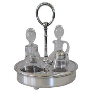 Set da condimento vintage placcato in argento di Fleuron Christofle