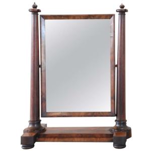 Specchio da toeletta in mogano antico, XIX secolo