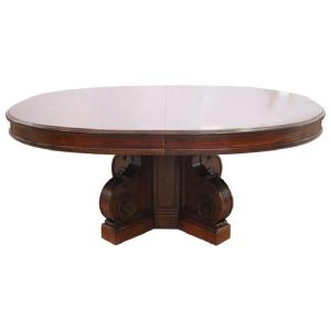 Tavolo da pranzo ovale allungabile in noce del XIX secolo, lunghezza Mt 7,80