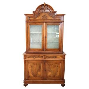 Credenza antica in noce impiallacciato secolo XIX