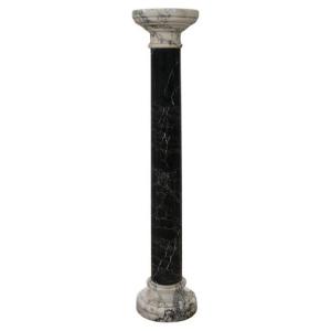 Colonna antica in marmo bianco e nero, Italia fine XIX secolo