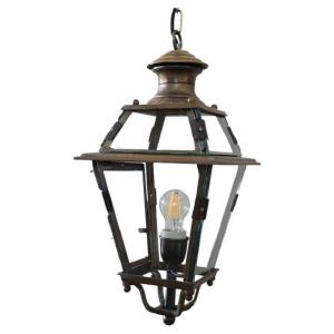 lanterna vintage italiana in vetro e ottone