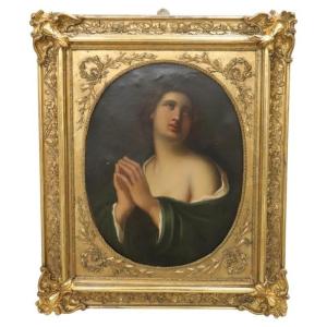 Dipinto ad olio su tela, Maria Maddalena in preghiera, XIX secolo