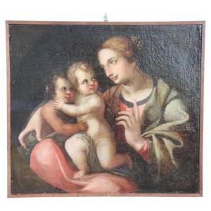Dipinto religioso antico ad olio su tela, Italia, XVIII secolo