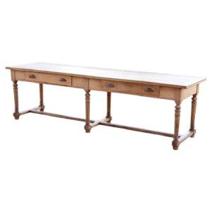 Tavolo rustico in legno massello di rovere, 274 cm, Inizi XX secolo