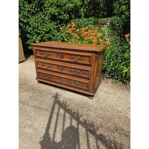 Burgundian Chest Of Drawers In Walnut