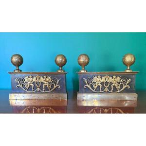 Pair Of Empire Period Fireplaces, Early 19th Century.