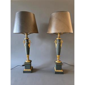 Pair Of Empire Period Astral Lamps.