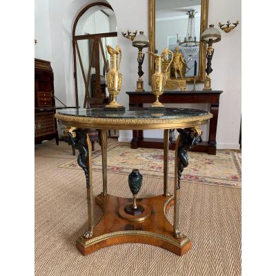 Weisweiler, Thomire: Pedestal Table After The Fontainebleau Model