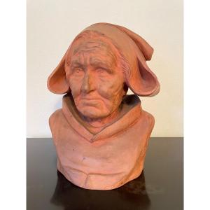 Ancien Buste En Terre Cuite Par Léon Morice : La Bretonne Statue Sculpture Bretagne 