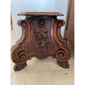 Old Bolster In Carved Oak , Beginning Of The Nineteenth Lectern Door Support