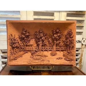 Old Diorama Table In Terracotta By Nonjan Arras Epoque XIX Eme Table