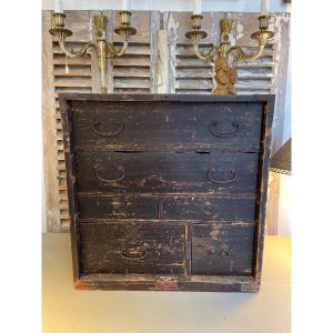 Petit Meuble Cabinet Tansu Japon ère Meiji Fin Du XIX Eme Siècle Boite Secretaire