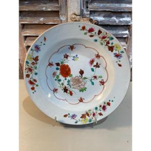 Old Chinese Porcelain Plate Compagnie Des Indes Period XVIIIth Floral 2 Hollow