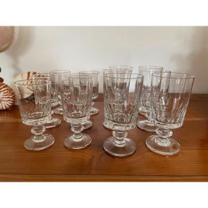 Antique Glass Service 12 Glasses Late 19th Century