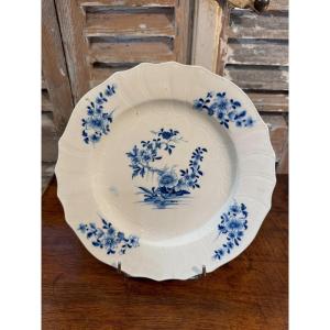 Antique Porcelain Plate From Tournai, 18th Century