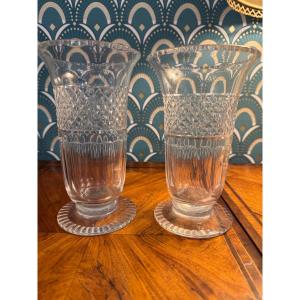 Pair Of Louis XVI Style Sèvres Crystal Vases Early 20th Century Antique Vase