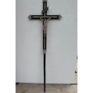 Old And Large Processional Cross In Wood 19th Century Religious Religion Christianity