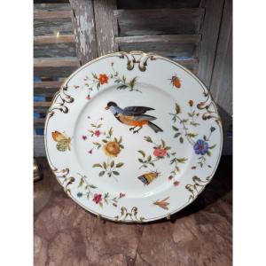 Old Porcelain Plate Decorated With Birds And Insects End Of The 19th Century Old Paris 2
