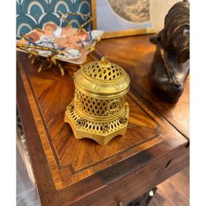 Antique Louis XVI Style Gilded Brass Perfume Burner Circa 1920