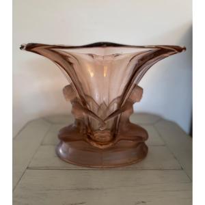 Antique Art Deco Windsor Vase By Walther & Söhne Circa 1930 Art Deco Molded Pressed Glass