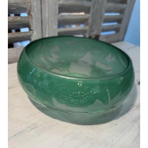 Antique Art Deco Laflor Multi-layer Glass Cup 1930 Daum Galle Era Nancy School Vase