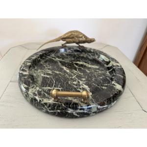 Antique Empty Pocket, Cup, Centerpiece In Marble And Bronze 19th Century Empty Pocket Bronze Vienna