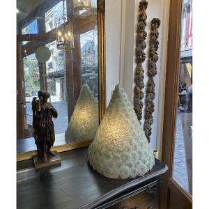 Antique Table Lamp Or Pendant Lamp Made Of Flower Glass Petals, Probably Murano, Circa 1970