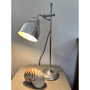 Antique Art Deco Chrome Desk Lamp Circa 1920, Electrically Redone