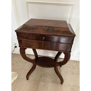 Antique Small Charles X Mahogany Console Table From The 19th Century