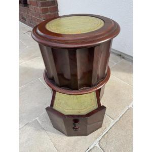 Old Stool Commode Seat Old Empire Mahogany Column Early 19th Century 
