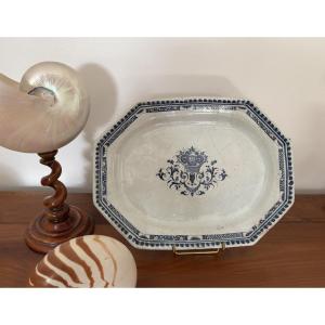 Old Earthenware Dish From Rouen 18th Century Guillibaud Louis XV Period Banette Earthenware