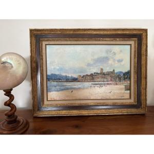 Antique Oil Painting On Canvas, Rouen School, Cannes, Marcel Cramoysan, Post-impressionist 