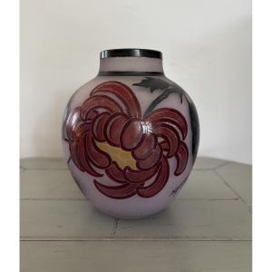 Antique Art Deco/art Nouveau Glass Vase, Nancy, Circa 1910, Daum Legras Muller Era