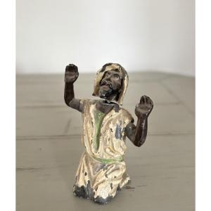 Antique Small Lead Sculpture From Nuremberg, Orientalist Style, Late 19th Century Vienna, Articulated Head