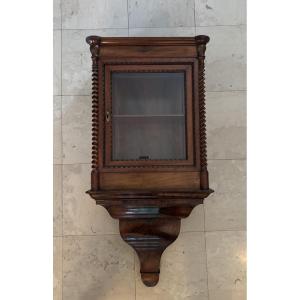 Extremely Rare English Mahogany Wall Shelf On Its 19th-century Support, A Piece Of Professional Furniture.