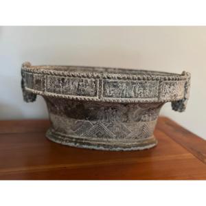 Antique Patinated Cast Iron Planter, Circa 1900, Louis XVI Style