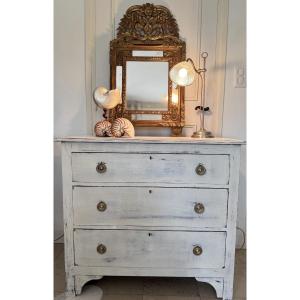 Antique Small Pine Mountain Chest Of Drawers With Painted Finish, 19th Century, Small Size