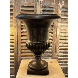 Antique Large Cast Iron Medici Vase, Late 19th Century Garden Vase, Good Size, Height 51 Cm