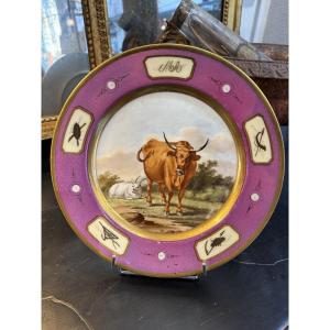 Antique Paris Porcelain Plate By Lebon & Halley - Empire Consulate Period, Number 1