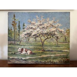 Old Painting Oil On Canvas Rouen School E Eveno Circa 1920 Normandy