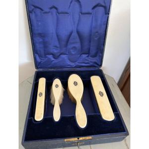 Antique Hairdressing Set With 4 Brushes Late 19th Century Napoleon III