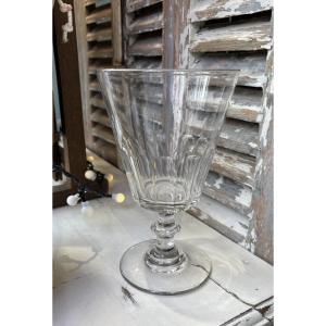 Antique Very Large Wedding Glass From Normandy, 19th Century, With Cut Sides