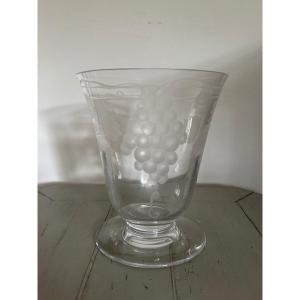 Antique Baccarat Crystal Grape And Vine Vase Mid 20th Century For Delvaux Paris