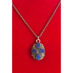 Silver/lapis Lazuli Reliquary