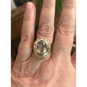 Gold/citrine/diamond Ring