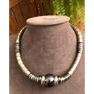 Art-deco Chrome Necklace